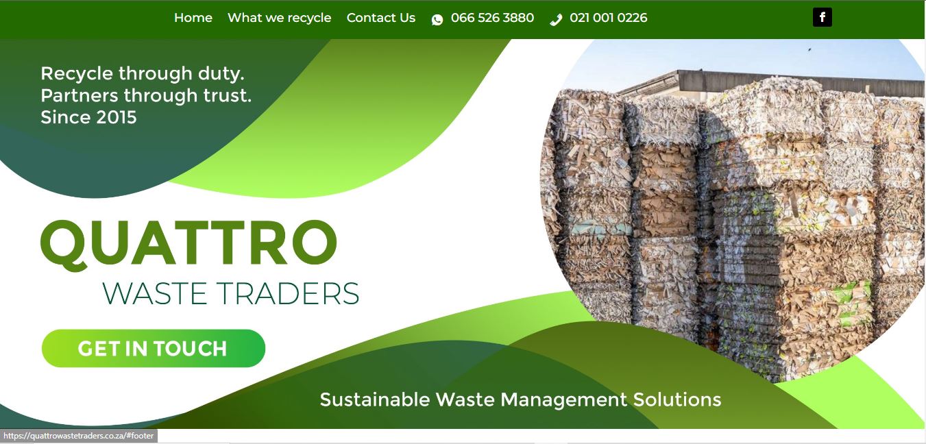 Quattro Waste Traders web page screenshot